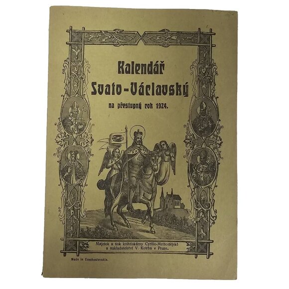 1924 Kalendar Svato-Varlavsky Bohemian Czech Catholic Church Religious Annual - Picture 1 of 6